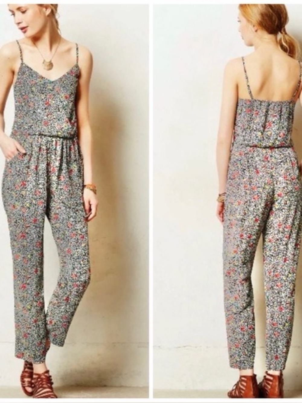 Anthropologie Elevenses Peonia Jumpsuit